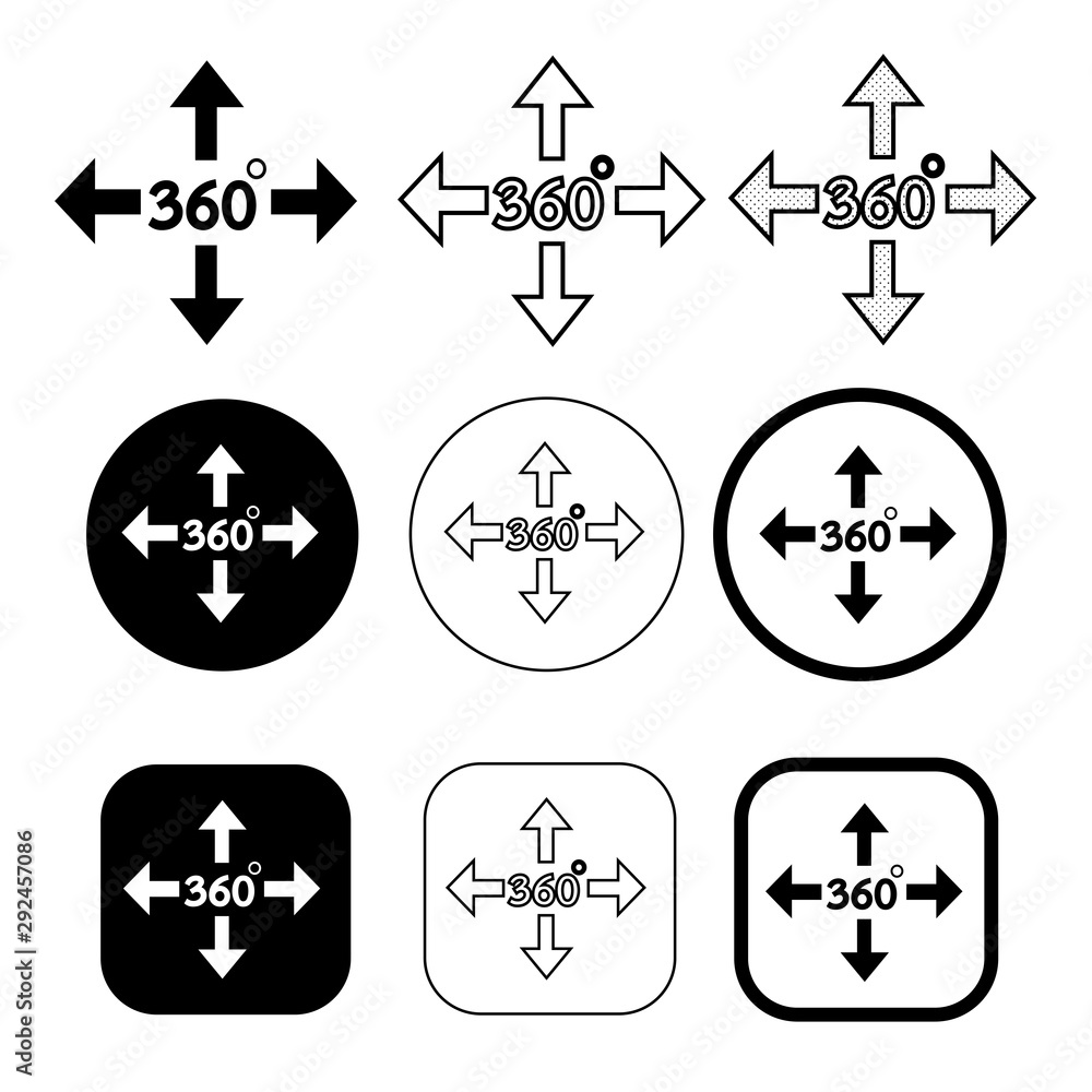 Simple 360 Degree icon sign design