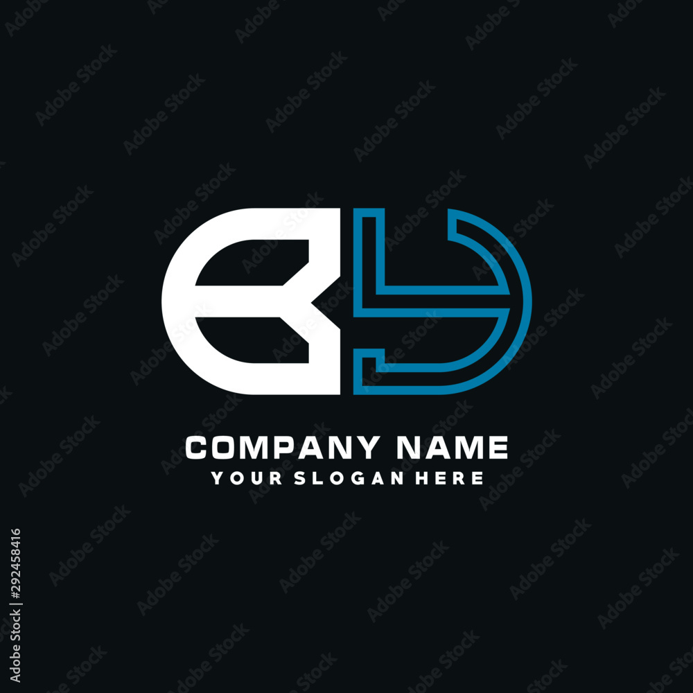 BY initial logo oval shaped letter. Monogram Logo Design Vector, color logo white blue, white yellow,black background.