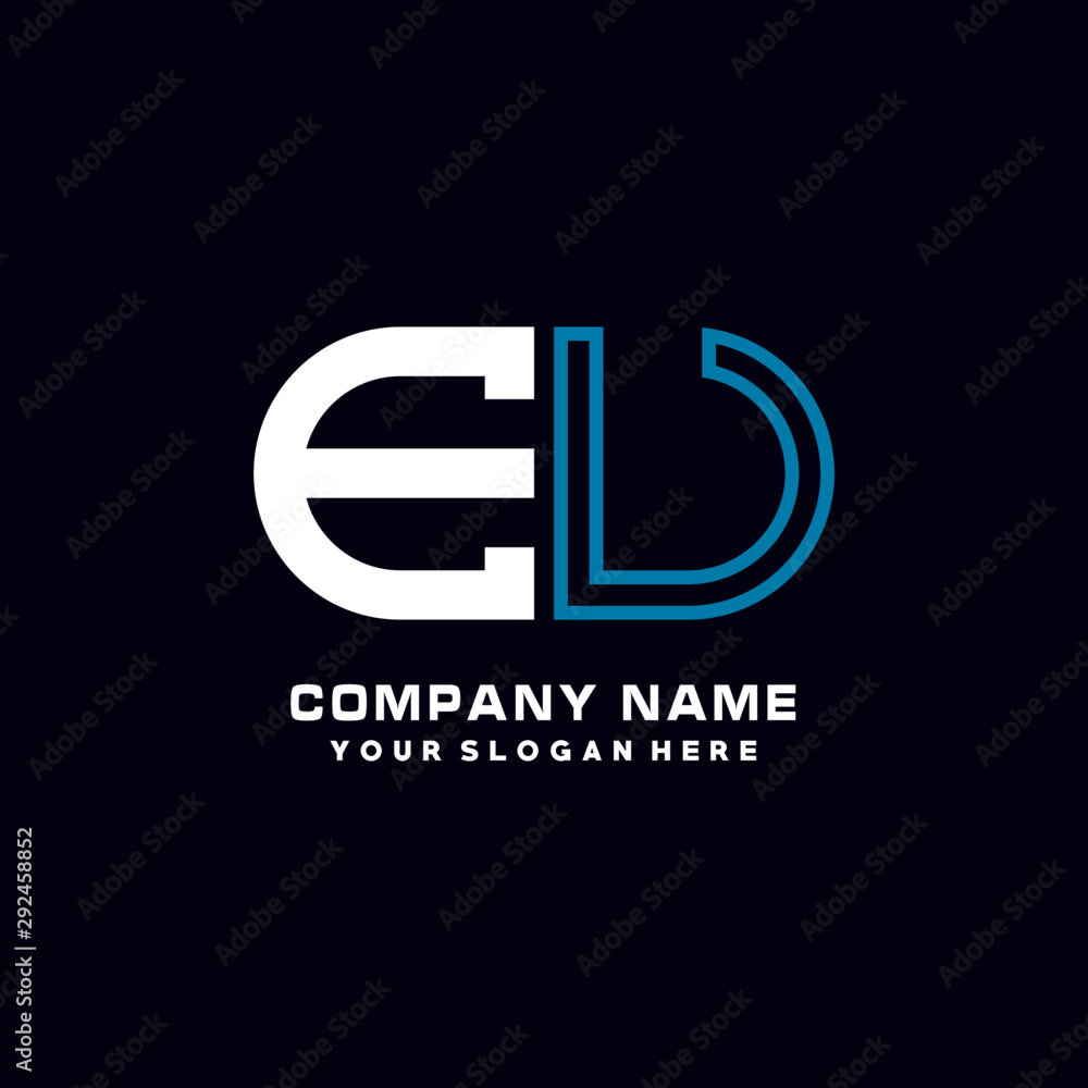EU initial logo oval shaped letter. Monogram Logo Design Vector, color logo white blue, white yellow,black background. EU initial logo oval shaped letter. Monogram Logo Design Vector, color logo white blue, white yellow,black background.