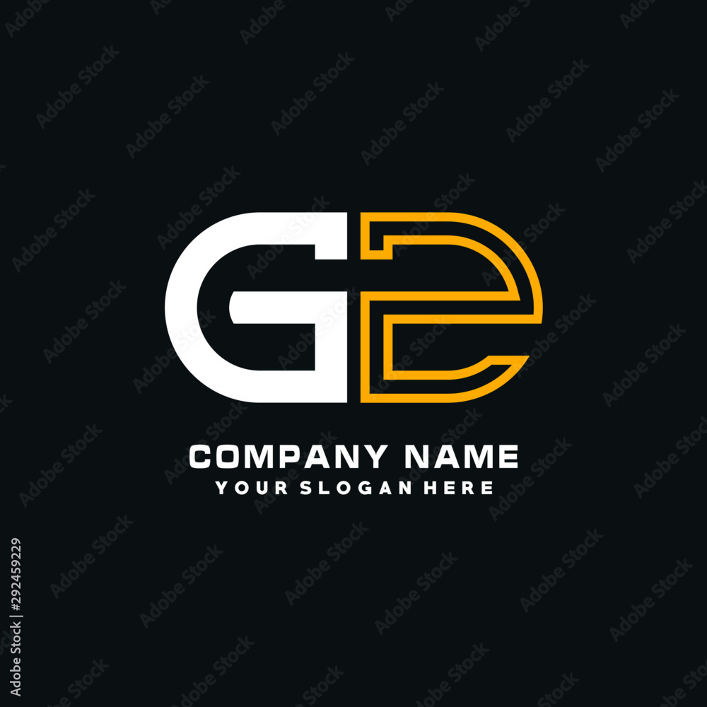 GZ initial logo oval shaped letter. Monogram Logo Design Vector, color logo white blue, white yellow,black background. GZ initial logo oval shaped letter. Monogram Logo Design Vector, color logo white blue, white yellow,black background.