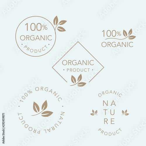 Vector emblem template set for organic products