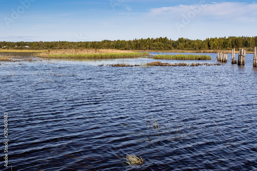 A small village at the mouth of the Tsna river Tver region Russia photo