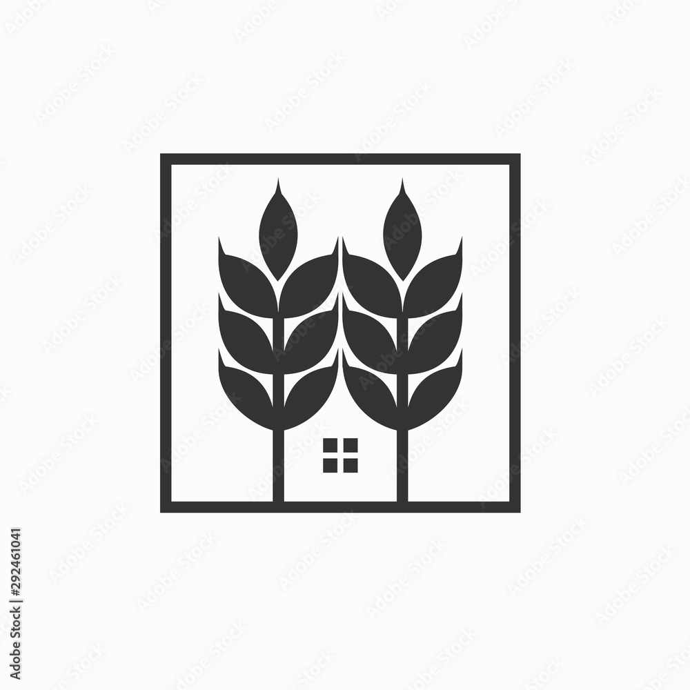 mix the logo between the tree and the house logo in the middle position, the logo uses flat color