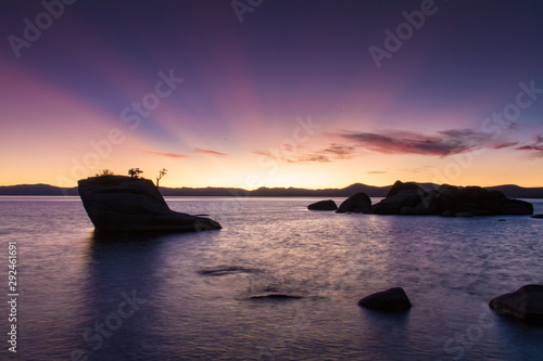 Purple Sunset at Bonsai Rock in Lake Tahoe