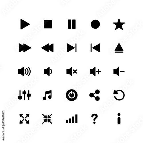 button multimedia icon trendy
