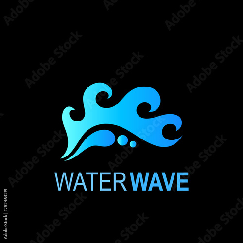 Wave logo with design abstract and simple 