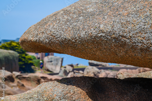 Incredible landscape on the island Renote in Tregastel. Brittany. France photo