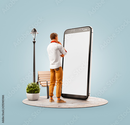 Unusual 3d illustration smart phone application