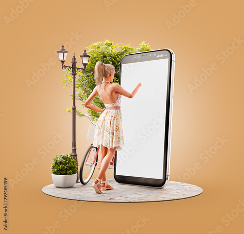 Unusual 3d illustration smart phone application