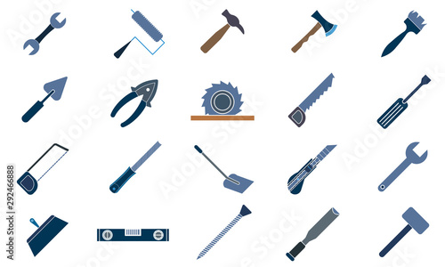 Hand tools icon set for versatile tool selection