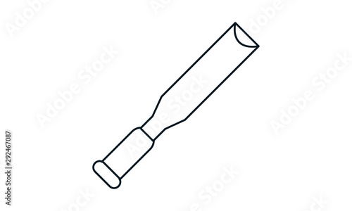 Chisel icon for carving and woodworking