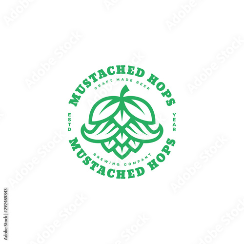 Mustached hops logo