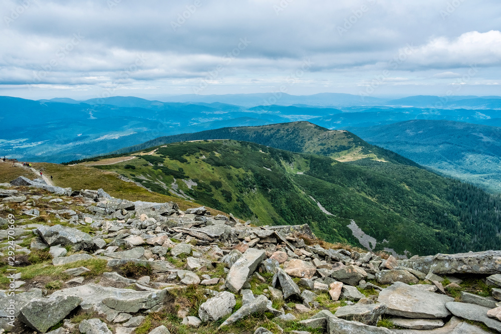 View from Babia hora hill, Slovakia, hiking theme View from Babia hora hill, Slovakia, hiking theme