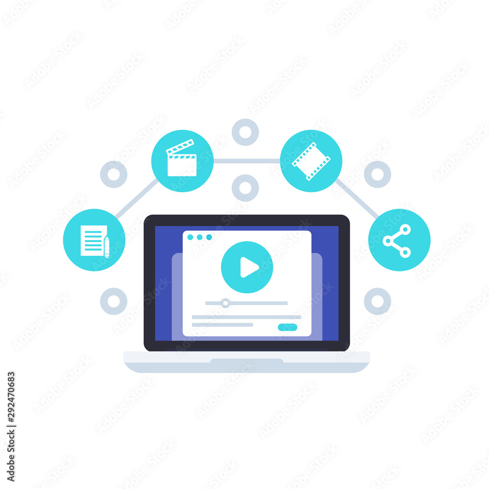 Content or video production vector icon Content or video production vector icon