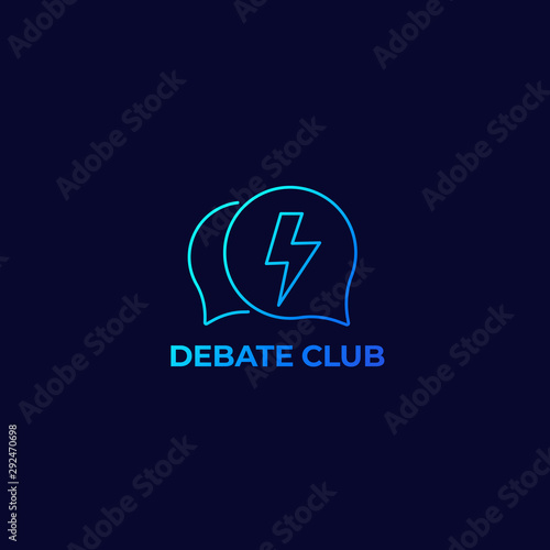 debate club vector logo, linear
