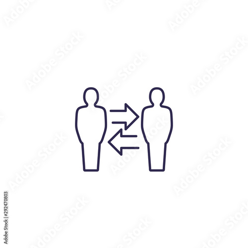 change people, line icon on white