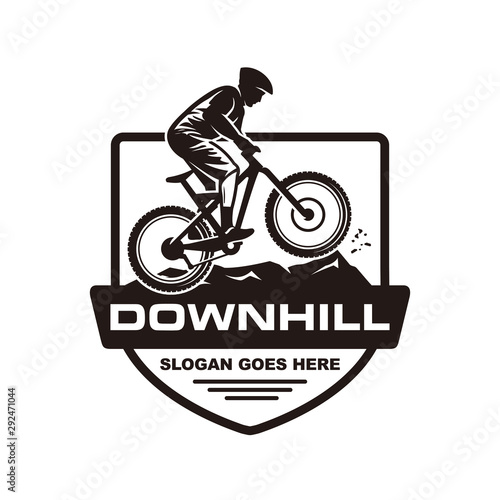Downhill mountain bike logo vector