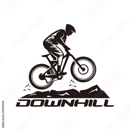 Downhill mountain bike logo vector