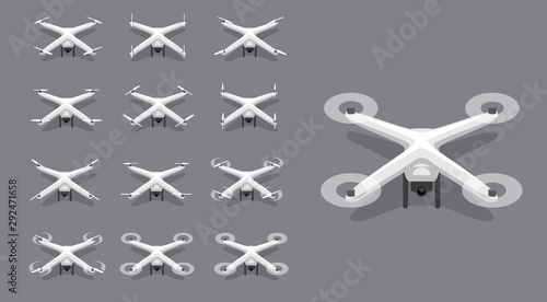 Drone Flying Animation Frame Vector