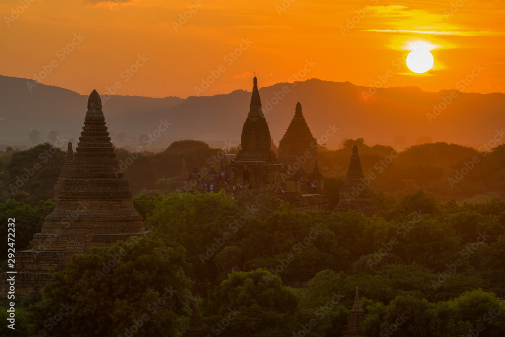 Sunset in ancient Bagan. Burma (Myanmar)