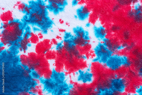 tie dye pattern hand dyed on cotton fabric abstract background.