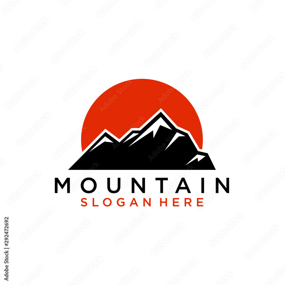 Mountain icon Logo Template Vector illustration