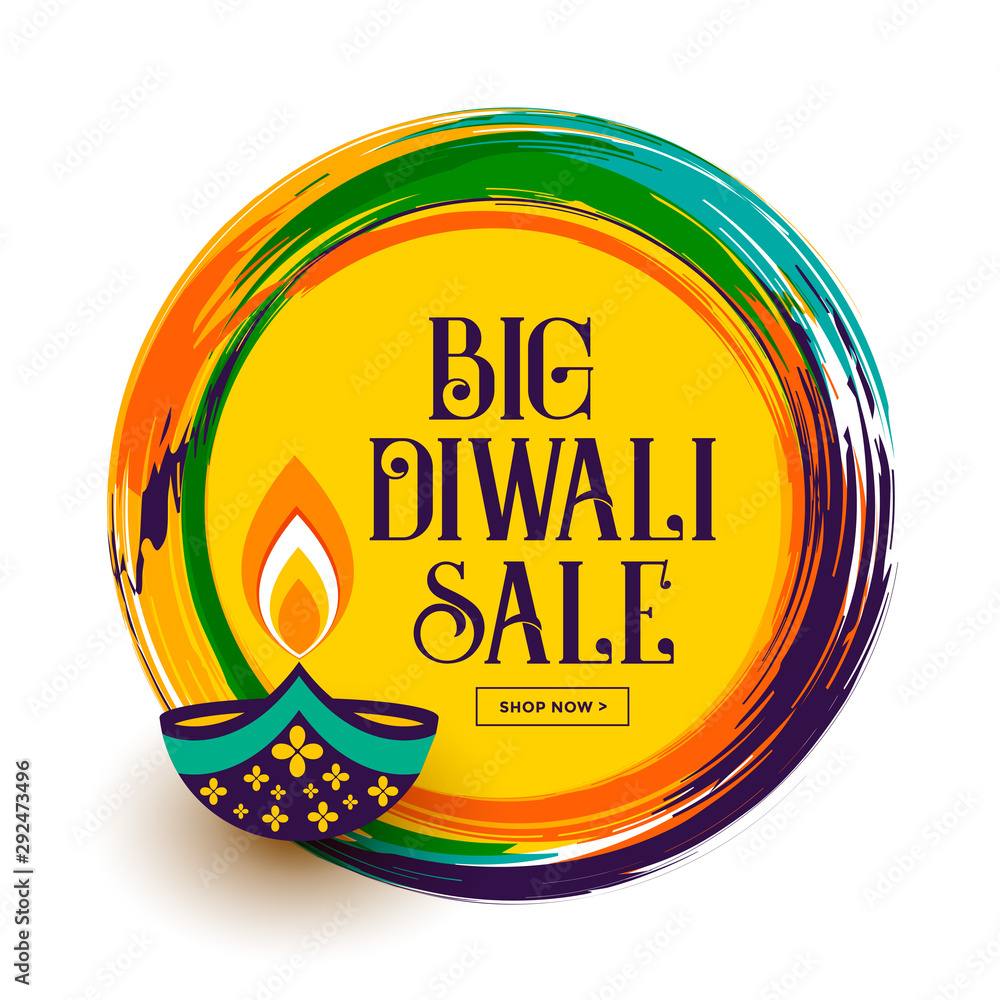 big diwali sale festival banner with offer details Stock Vector Adobe