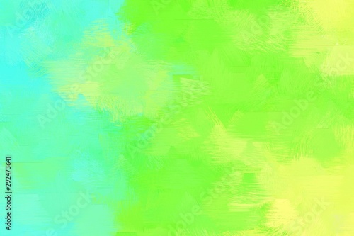 abstract grunge brush painted illustration with green yellow, aqua marine and pale green color. artwork can be used as texture, graphic element or wallpaper background