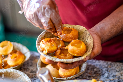 Wallpaper Mural Famous Indian street food Gol Gappa, Puchka and Pani Puri. Torontodigital.ca