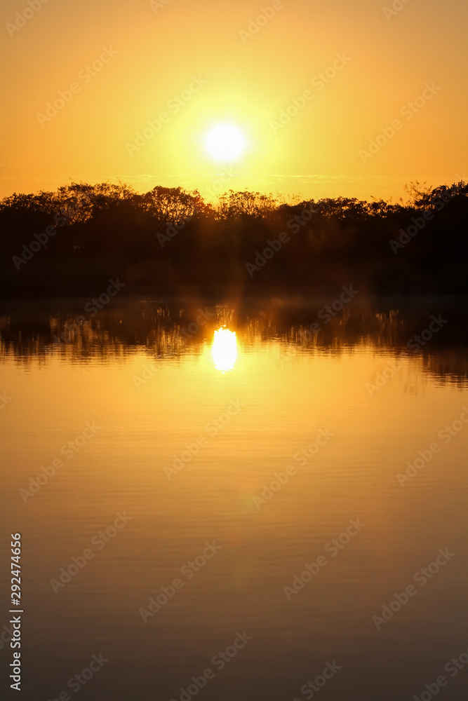 Beautiful wetlands sunset, Corroboree Billabong, Darwin, Northern Territory, Australia