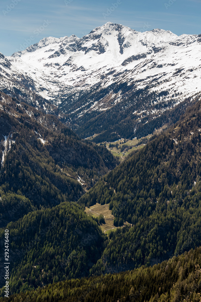 Mountain slope and valley near Grossglockner Pass Mountain slope and valley near Grossglockner Pass