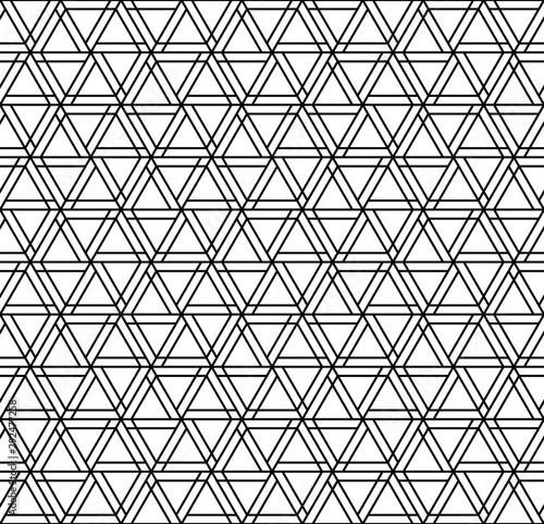 Seamless abstract patten based on japanese ornament kumiko .Black and white.
