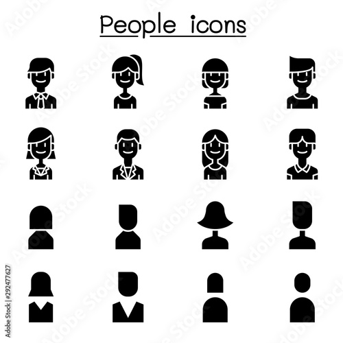 People, User icon set in flat style