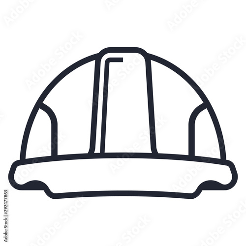 white helmet icon from the black line. flat vector illustration.