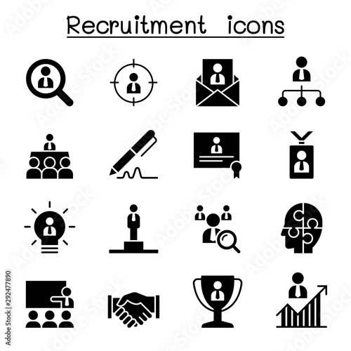 Recruitment, career & job icon set vector illustration graphic design