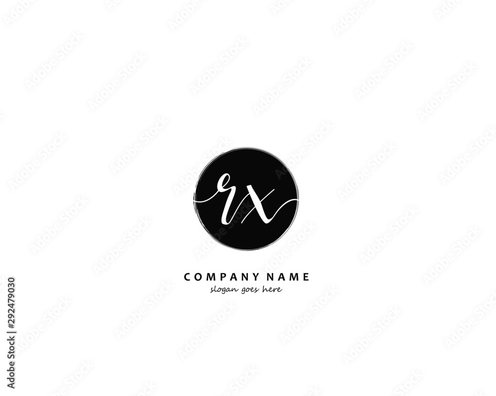 RX Initial handwriting logo vector RX Initial handwriting logo vector