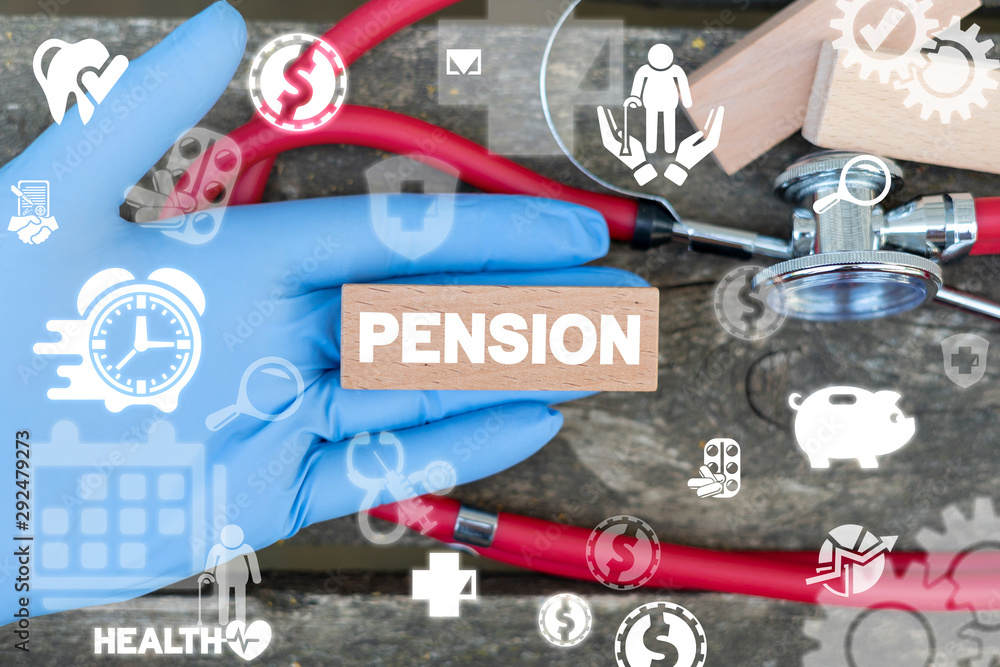 Pension and Health Care. Medicare Insurance Retirement.