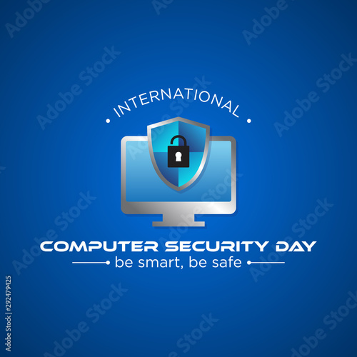 Computer Security Day letter emblem in modern style