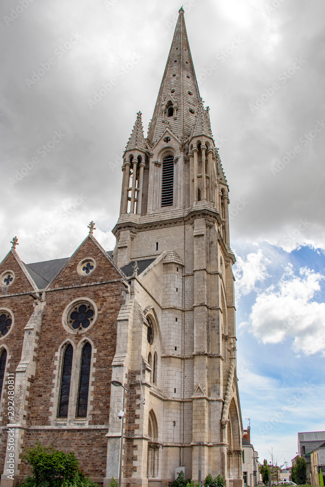 Saint-Philbert-de-Grand-Lieu. Eglise paroissiale. Loire-Atlantique. Pays de Loire