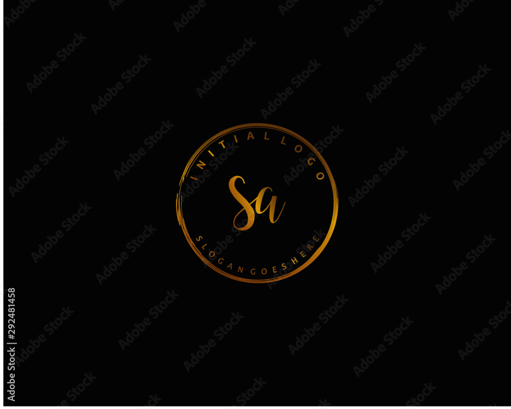 SA Initial handwriting logo vector SA Initial handwriting logo vector