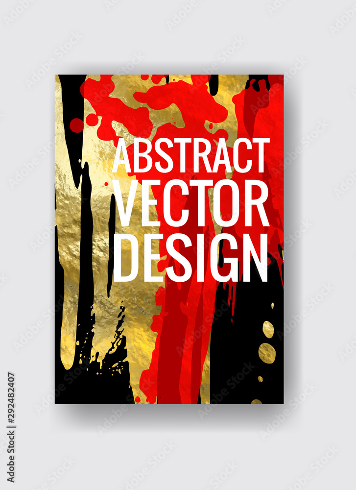 Vector Black, red and Gold Design Template illustration. Stock Vector