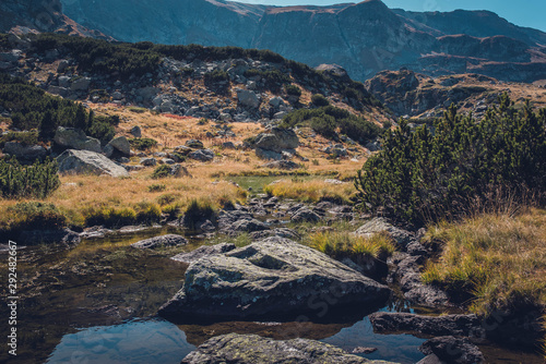 beautiful mountain scenery in the fall