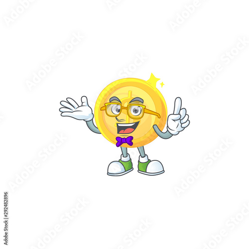 Geek currency gold coin isolated white background