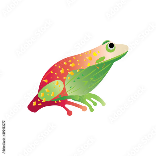 Green Frog cartoon icon silhouette logo illustration