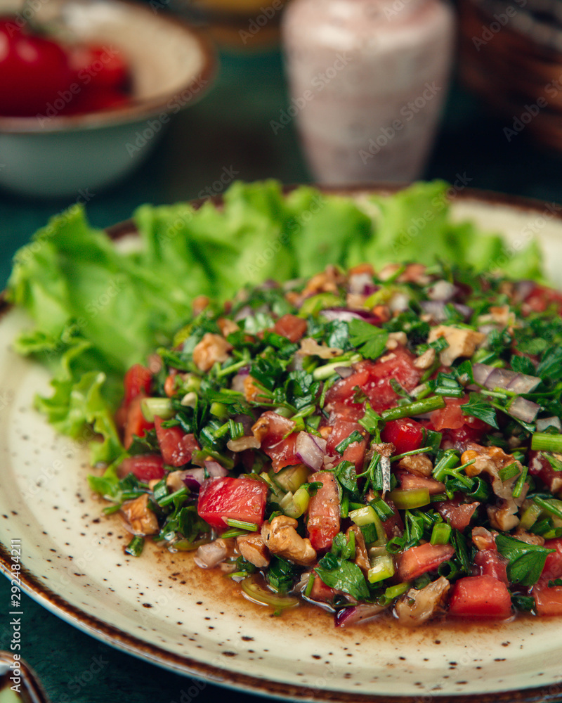 Mixed salad with vegetables and greenery Mixed salad with vegetables and greenery