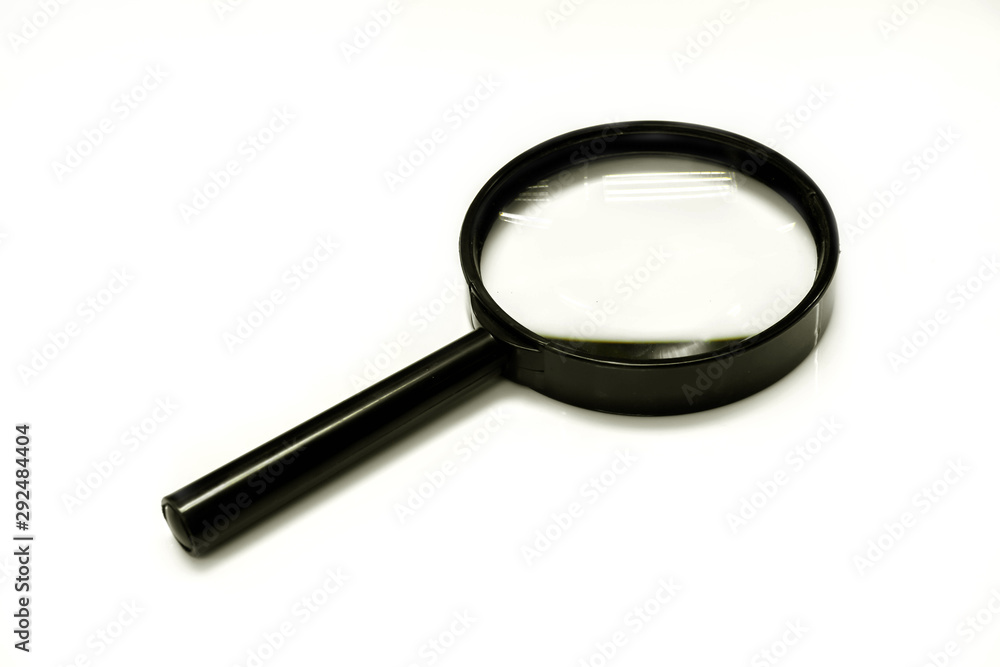 Magnifying glass isolate on white background and make with paths. Magnifying glass isolate on white background and make with paths.