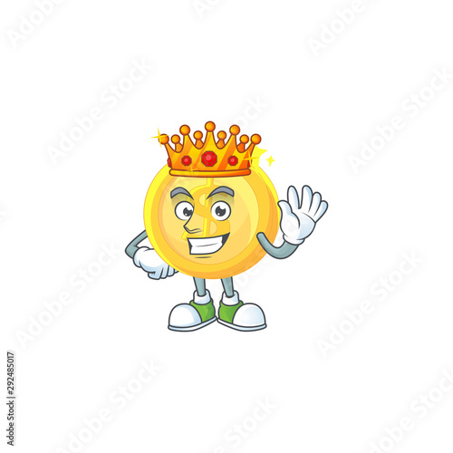King gold coin cartoon character mascot style