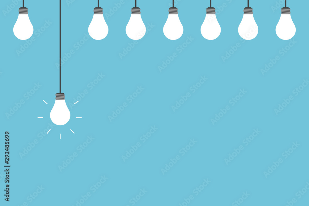 The light bulb creative design innovation idea, think difference concept flat icon design vector and illustration. The light bulb creative design innovation idea, think difference concept flat icon design vector and illustration.