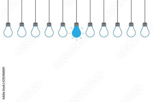 The light bulb creative design innovation idea, think difference concept flat icon design vector and illustration.