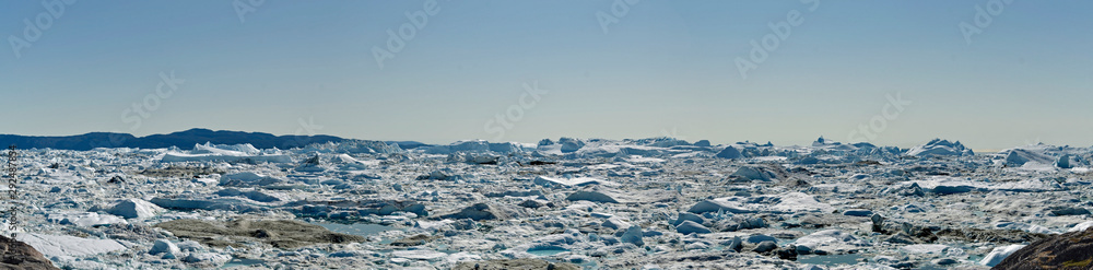 Panorama vom  Eisfjod bei Ilulissat,  Grönland